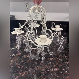 Elegant White Crystal Chandelier